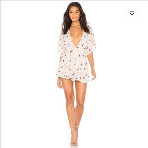 LIONESS Warhol Romper in Roses